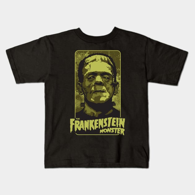 The Frankenstein Monster illustration Kids T-Shirt by Digster